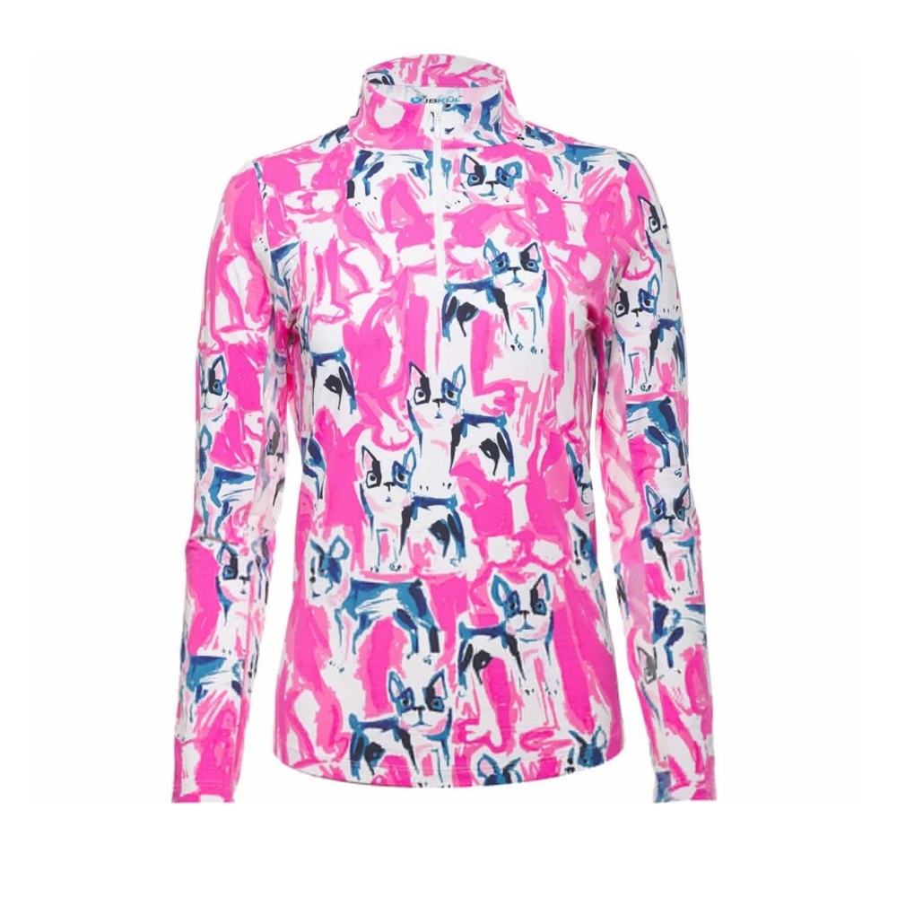 NWT Cute Frenchie Long Sleeve Quarter Zip Pullover